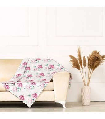 Benimol Polyester Süngersiz Yaprak Desenli Gri Tekli Koltuk Örtüsü 175x215 cm