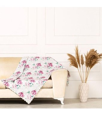 Benimol Polyester Süngersiz Yaprak Desenli Gri Tekli Koltuk Örtüsü 175x215 cm