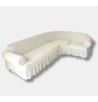 Seltenet Polyester Likralı Jakarlı Süngersiz Çizgi Kahraman Desenli Giydirmeli Su Geçirmez Bej Üçlü Koltuk Örtüsü 120x350 cm