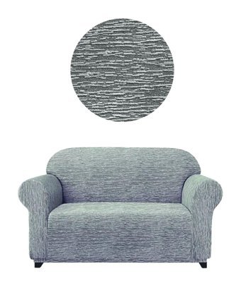 Eldost Ticaret Polyester Likralı Jakarlı Süngersiz Armürlü Giydirmeli Gri İkili Koltuk Örtüsü 120x175 cm