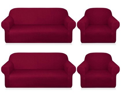 Elgeyar Balpeteği 3311 Polyester Likralı Jakarlı Süngersiz Armürlü Giydirmeli Lastikli Kaymaz Bordo Sekizli Koltuk Örtüsü 180x230 cm