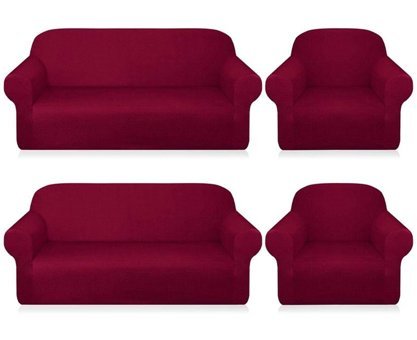 Elgeyar Balpeteği 3311 Polyester Likralı Jakarlı Süngersiz Armürlü Giydirmeli Lastikli Kaymaz Bordo Sekizli Koltuk Örtüsü 180x230 cm
