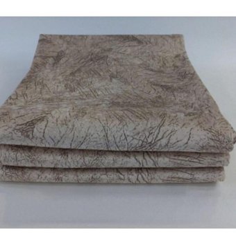 Selçuklu Tekstil Polyester Polar Pofuduk Süngerli Çizgili Kahverengi Üçlü Koltuk Örtüsü 170x220 cm