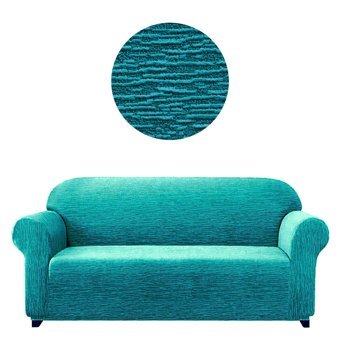 Bright Home Pamuklu - Polyester Likralı Jakarlı Süngersiz Armürlü Giydirmeli Lastikli Yeşil Üçlü Koltuk Örtüsü 180x230 cm