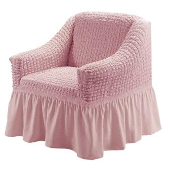 Özmakan Pamuklu - Polyester Bürümcük Jakarlı Süngersiz Düz Giydirmeli Pembe Tekli Koltuk Örtüsü 80x120 cm