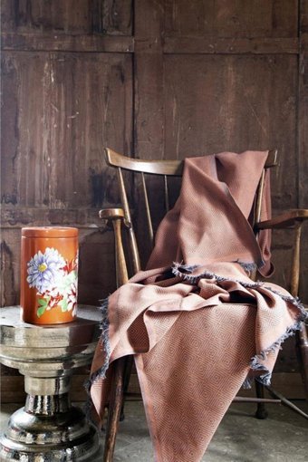 İssimo Home Maia Pamuklu - Polyester Saçaklı Süngersiz Düz Kahverengi Tekli Koltuk Örtüsü 170x230 cm