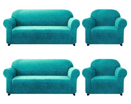 Eldost Ticaret Polyester Likralı Jakarlı Süngersiz Armürlü Giydirmeli Yeşil Sekizli Koltuk Örtüsü 180x230 cm
