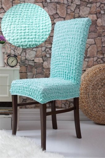 Uygar Home Pamuklu - Polyester Bürümcük-Likralı Süngersiz Petek Desenli Giydirmeli Turkuaz Tekli Koltuk Örtüsü 38x50 cm