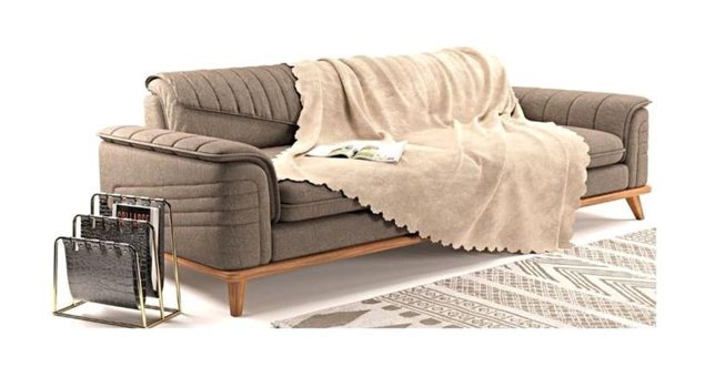 A.S.T Topdağı Tekstil Polyester Süngersiz Düz Krem Tekli Koltuk Örtüsü 165x210 cm