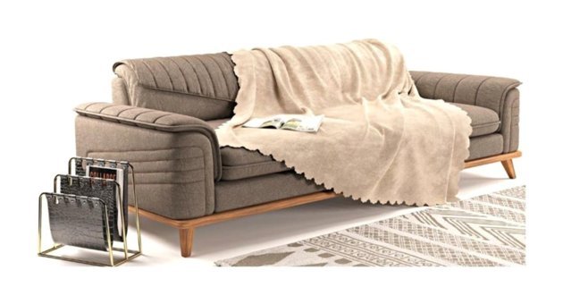 A.S.T Topdağı Tekstil Polyester Süngersiz Düz Krem Tekli Koltuk Örtüsü 165x210 cm
