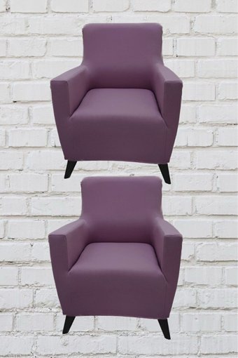 Şahane Ev Mikro Polyester Likralı Jakarlı Süngersiz Düz Giydirmeli Lastikli Pembe Üçlü Koltuk Örtüsü 38x46 cm
