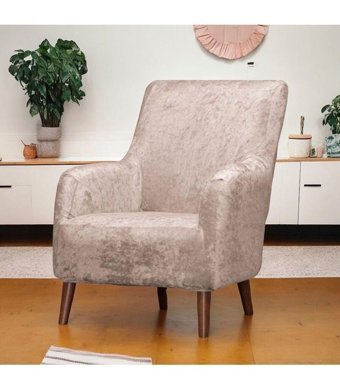 Btf Home Kadife Likralı Tüylü Süngersiz Düz Giydirmeli Lastikli Kahverengi Tekli Koltuk Örtüsü 80x120 cm