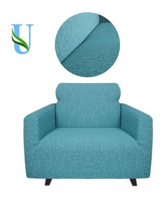 Uy Style Tekstil Likralı Jakarlı Süngerli Geometrik Desenli Giydirmeli Yeşil Tekli Koltuk Örtüsü 70x115 cm
