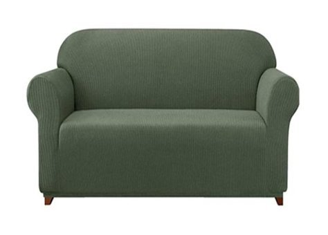 Elgeyar Polyester Likralı Jakarlı Süngersiz Armürlü Giydirmeli Yeşil İkili Koltuk Örtüsü 140x180 cm