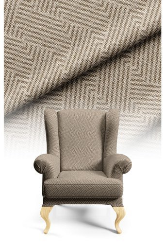 Canila Polyester Süngersiz Geometrik Desenli Bej Tekli Koltuk Örtüsü 100x140 cm