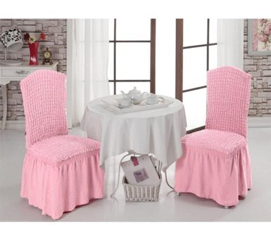 Uygar Home Pamuklu - Polyester Bürümcük-Likralı Drapeli Süngersiz Petek Desenli Giydirmeli Pembe Tekli Koltuk Örtüsü 38x50 cm