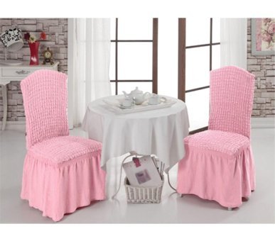 Uygar Home Pamuklu - Polyester Bürümcük-Likralı Drapeli Süngersiz Petek Desenli Giydirmeli Pembe Tekli Koltuk Örtüsü 38x50 cm