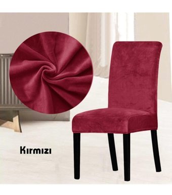Abeltrade Polyester Süngersiz Düz Giydirmeli Lastikli Kırmızı Tekli Koltuk Örtüsü 35x65 cm