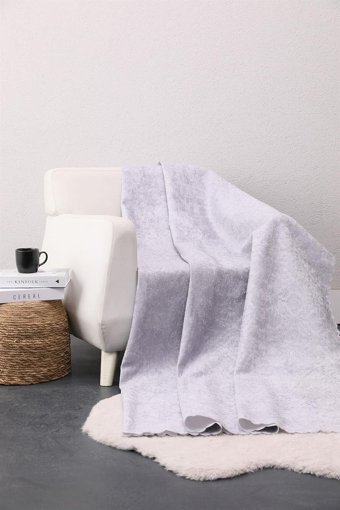 Favora Polyester Polar Süngerli Düz Gri Tekli Koltuk Örtüsü 180x215 cm