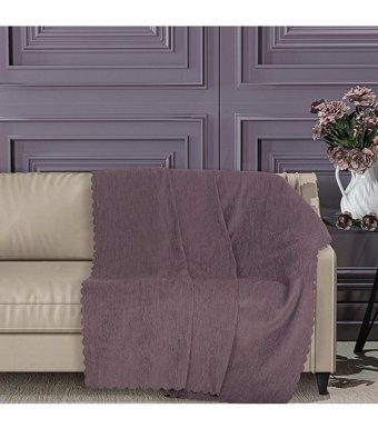 Solinas Collection Polyester Polar Süngersiz Düz Su Geçirmez Mor Tekli Koltuk Örtüsü 180x215 cm