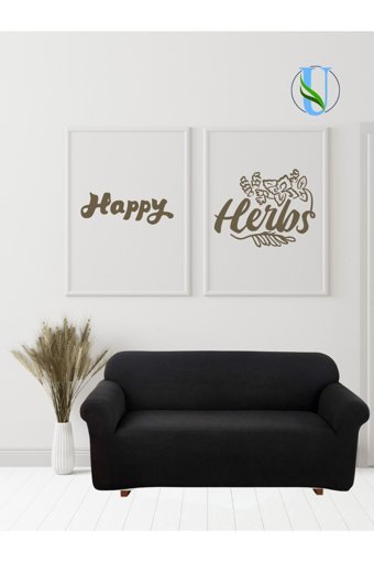 Uy Style Tekstil Polyester Likralı Süngerli Armürlü Giydirmeli Siyah Tekli Koltuk Örtüsü 180x230 cm