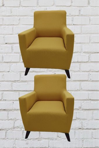 Şahane Ev Mikro Polyester Likralı Jakarlı Süngersiz Düz Giydirmeli Lastikli Hardal Üçlü Koltuk Örtüsü 38x46 cm