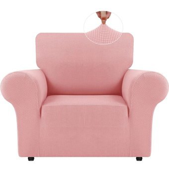 Bright Home Polyester Likralı Jakarlı Süngersiz Armürlü Giydirmeli Lastikli Pembe Tekli Koltuk Örtüsü 70x115 cm