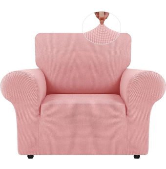 Bright Home Polyester Likralı Jakarlı Süngersiz Armürlü Giydirmeli Lastikli Pembe Tekli Koltuk Örtüsü 70x115 cm