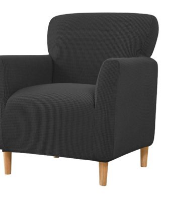 İntil Pamuklu - Polyester Likralı Süngersiz Düz Giydirmeli Siyah Tekli Koltuk Örtüsü 180x230 cm