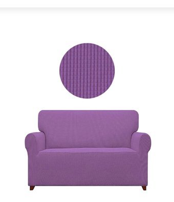 Akbu Polyester Likralı Süngersiz Giydirmeli Lastikli Lila Tekli Koltuk Örtüsü 140x180 cm