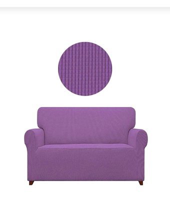 Akbu Polyester Likralı Süngersiz Giydirmeli Lastikli Lila Tekli Koltuk Örtüsü 140x180 cm
