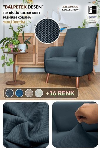 Faiend Pamuklu - Polyester Süngersiz Düz Giydirmeli Bej Tekli Koltuk Örtüsü 180x250 cm