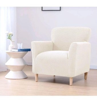 Özmakan Pamuklu - Polyester Likralı Jakarlı Süngersiz Petek Desenli Giydirmeli Bej Tekli Koltuk Örtüsü 80x120 cm