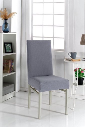 Tuchmall Pamuklu - Polyester Likralı Süngersiz Düz Giydirmeli Gri Tekli Koltuk Örtüsü 35x50 cm