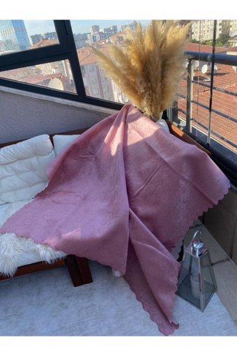 Zeyhan Tekstil Kadife Polar Süngerli Düz Su Geçirmez Pembe Tekli Koltuk Örtüsü 170x210 cm