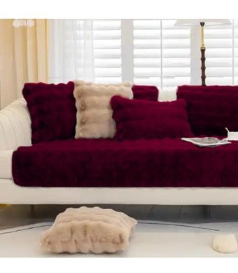 Baladi Home Süngersiz Baklava Desenli Bordo Tekli Koltuk Örtüsü 190x80 cm