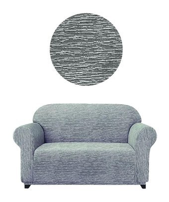 Elgeyar Polyester Likralı Jakarlı Süngersiz Armürlü Giydirmeli Gri İkili Koltuk Örtüsü 140x175 cm