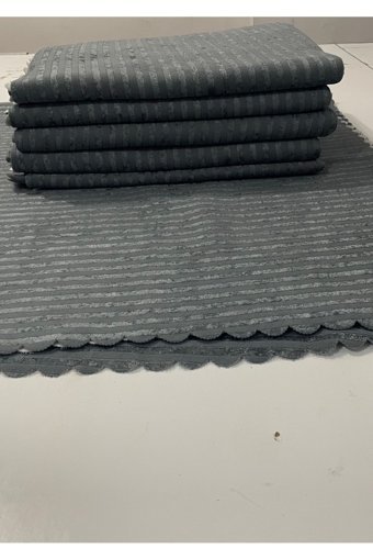 Favoriteks Kadife Polar Süngerli Çizgili Gri Tekli Koltuk Örtüsü 110x170 cm
