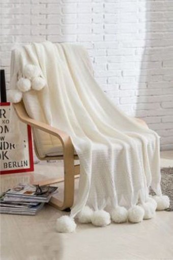 Eachtome Pamuklu - Polyester Tüylü Süngersiz Patchwork Bej Tekli Koltuk Örtüsü 100x150 cm