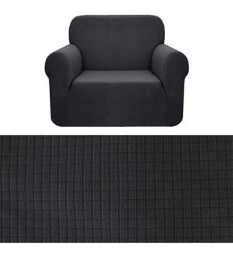 Tuchmall Polyester Bürümcük-Likralı Süngerli Düz Giydirmeli Gri Tekli Koltuk Örtüsü 80x120 cm