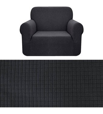 Tuchmall Polyester Bürümcük-Likralı Süngerli Düz Giydirmeli Gri Tekli Koltuk Örtüsü 80x120 cm