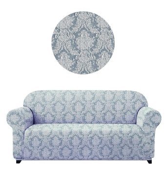 Elgeyar Polyester Likralı Jakarlı Süngersiz Giydirmeli Gri Üçlü Koltuk Örtüsü 180x230 cm