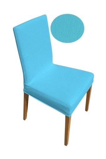 Uygar Home Pamuklu - Polyester Likralı Süngersiz Düz Giydirmeli Turkuaz Tekli Koltuk Örtüsü 38x50 cm
