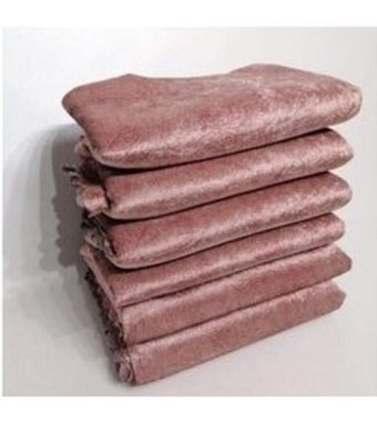 Selçuklu Tekstil Pamuklu - Polyester Polar Pofuduk Süngerli Çizgili Gül Kurusu Üçlü Koltuk Örtüsü 170x220 cm