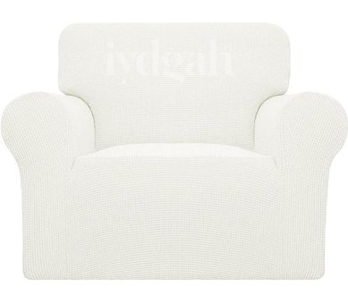 Iydgah Polyester Süngersiz Düz Giydirmeli Beyaz Tekli Koltuk Örtüsü 110x120 cm