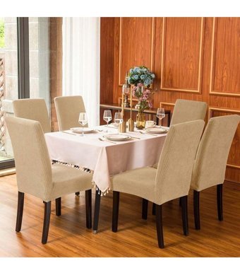 Özmakan Pamuklu - Polyester Likralı Jakarlı Süngersiz Çizgili Giydirmeli Gri Altılı Koltuk Örtüsü 44x52 cm