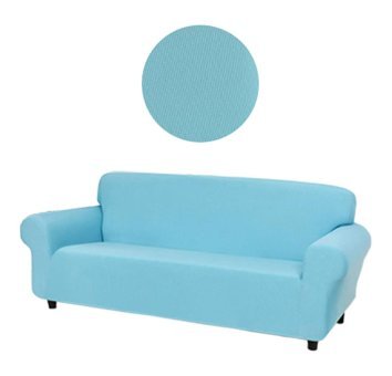 Eldost Ticaret Polyester Likralı Jakarlı Süngersiz Armürlü Giydirmeli Turkuaz Üçlü Koltuk Örtüsü 180x230 cm