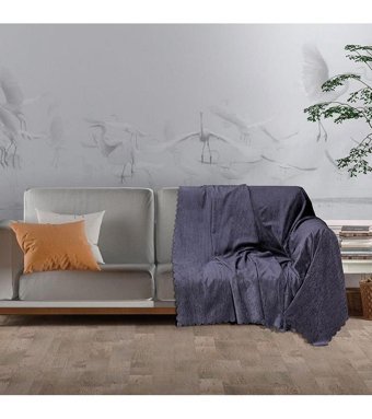 Solinas Collection Polyester Polar Süngersiz Düz Su Geçirmez Antrasit Tekli Koltuk Örtüsü 180x215 cm