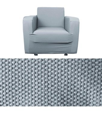 Bibaha Polyester Likralı Süngersiz Petek Desenli Giydirmeli Lastikli Gri Tekli Koltuk Örtüsü 120x80 cm