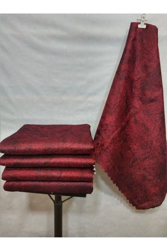 Madame Blue Kadife Nubuk Süngerli Çizgili Kırmızı Tekli Koltuk Örtüsü 175x210 cm